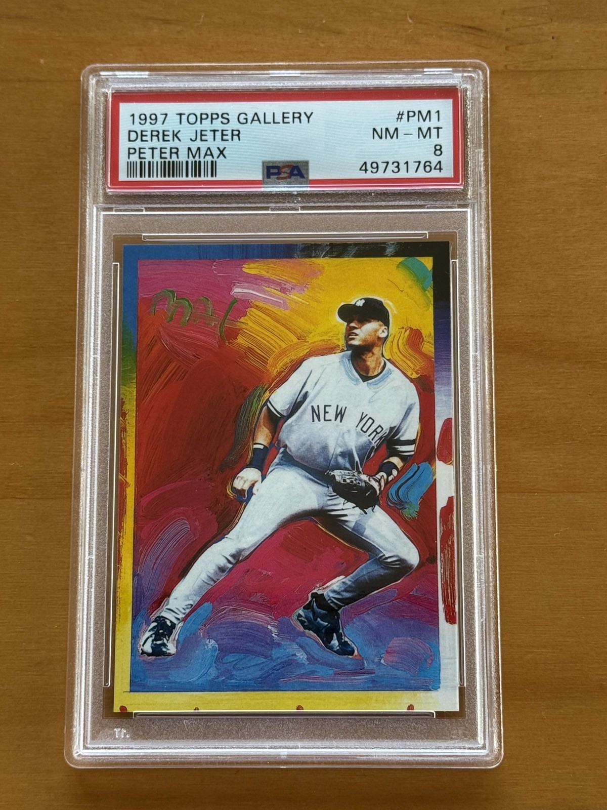 1997 Derek Jeter Topps Gallery Peter Max Serigraph PM1 PSA 8 Yankees HOF 