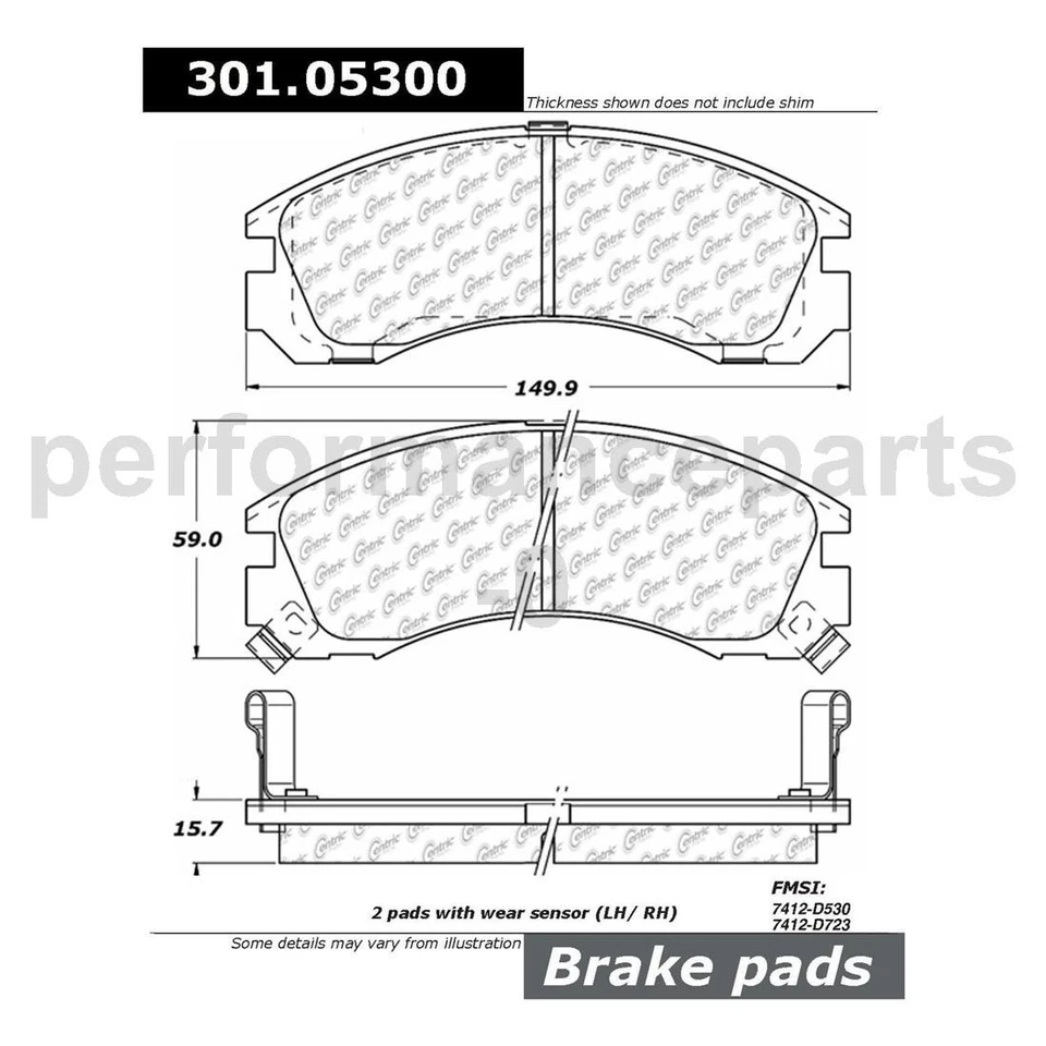 Juego de pastillas de freno de disco delanteras rotor de freno de disco para Mitsubishi Galant 2000-2000 Foto 3 de 4
