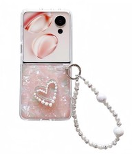 for Motorala Razr 2025/Razr 2024 Case Cute Love Heart Razr 2024/2025 Pink Strap