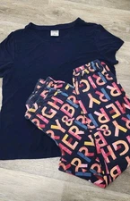 Soma Cool Nights Oh So Merry Christmas Short Sleeve PJ Set - sz M WOMEN'S PAJAMA