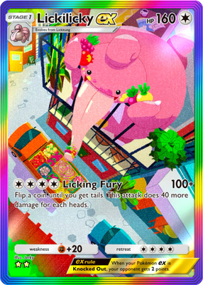 Pokemon Pocket TCG Card 2 Star Full Art Rainbow Lickilicky EX