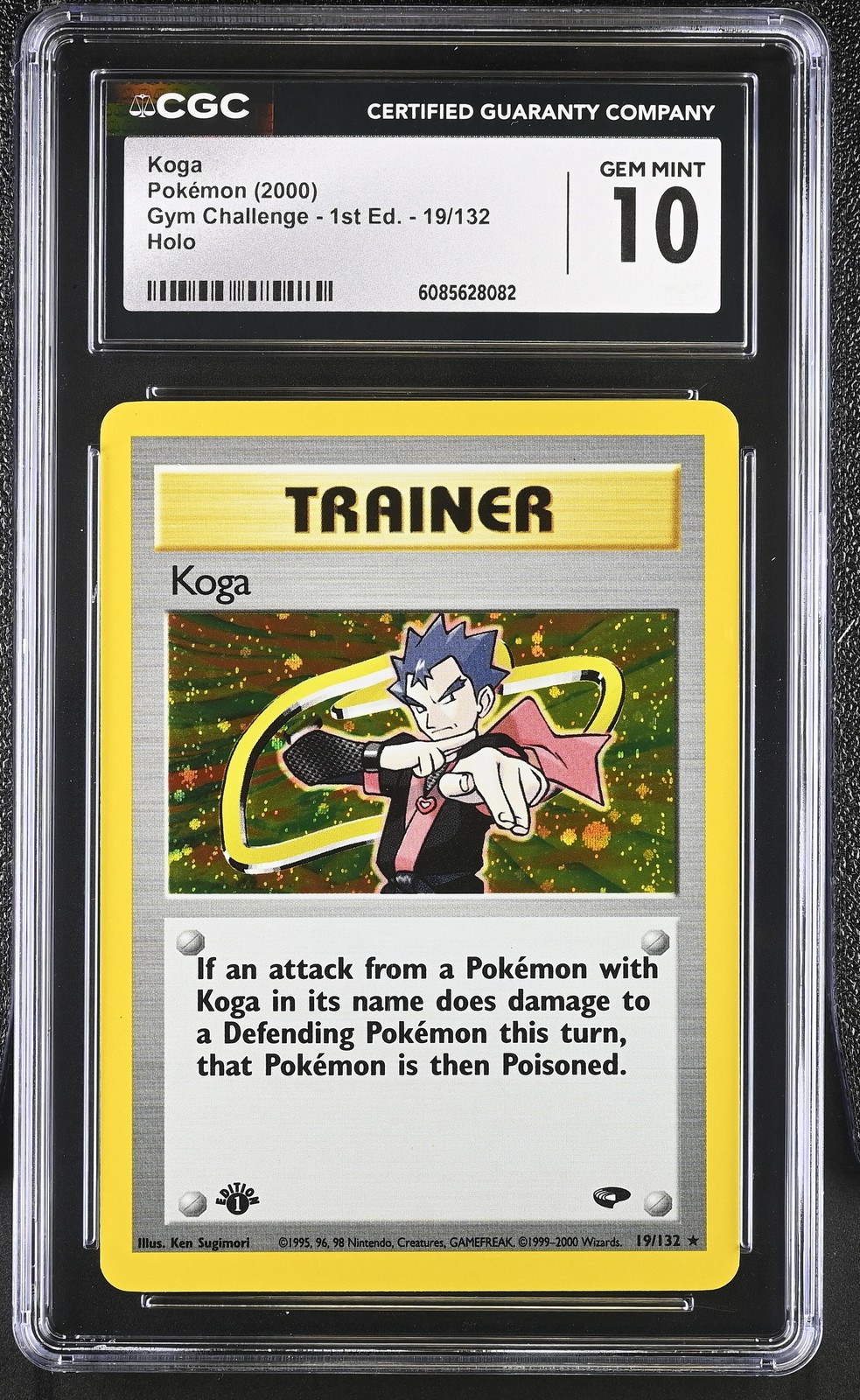 CGC 10 GEM MINT Koga Gym Challenge 1st Edition 19/132 Holo Pokemon Card