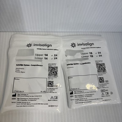 2 Pk INVISALIGN  Teeth Aligners Braces Retainers #14 & #15 Arts Craft Projects