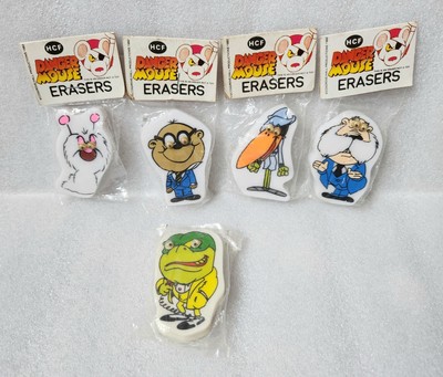 Rare Vintage 1980 s Danger Mouse Character Sealed Erasers Rubbers Gommes 