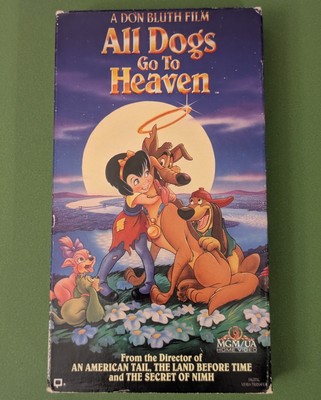 All Dogs Go To Heaven (1989 VHS) 1990 Slipsleeve Release - Don Bluth Animation 