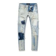 Jordan Craig Patchwork Teared Denim – Premium Slim Fit Denim with Distressed