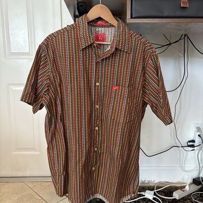 LRG Lifted Research Group Shirt Mens XL Red  Short Sleeve Button Up