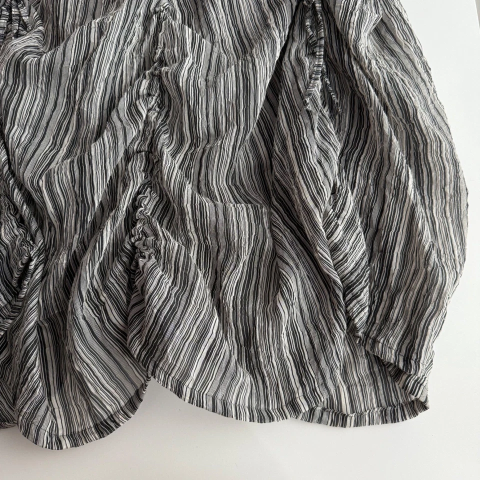 Ivan Grundahl Copenhagen Viscosa Lino Lagenlook Acanalado Sombra Rayas Falda 8 10 Foto 3 de 4