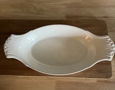 Vintage 1979 Lord Nelson Pottery England  White Oval  Au Gratin Serving Dish