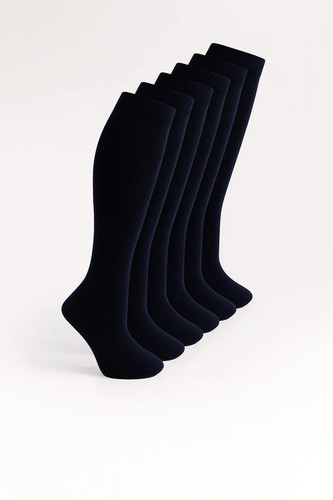 Knee High Cotton School Socks Thicker Weight Long School Sock (6 PAIRS) - Picture 3 of 5