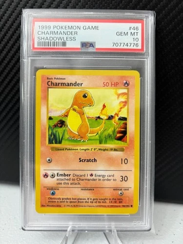1999 Pokemon Game Charmander #46 Shadowless PSA 10