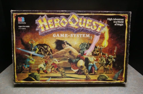 VINTAGE 1990 MILTON BRADLEY HEROQUEST GAME SYSTEM COUNTED AND COMPLETE