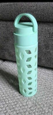 Lululemon Pure Focus Glass Water Bottle Menthol Silicone Sleeve 18oz