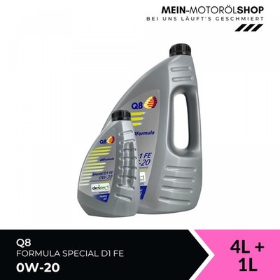 Q8 Formula Special D1 FE 0W-20 API SN API SP Opel Motoröl 4+1 Liter = 5 Liter