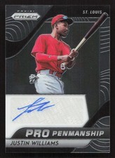 2020 Panini Prizm Justin Williams Auto Pro Penmanship #PP-JW Card
