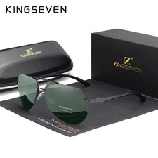 KINGSEVEN 2024 Aluminum Magnesium Polarized Rimless Lens Sunglasses For Men High
