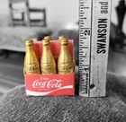 Mini Brass Metal Coca Cola Bottles Six Pack One Substitute Vintage Please READ
