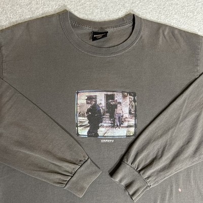 Rare Hockey Skateboards Ricks Graphic Distressed Gray Long Sleeve Tee Large FA 