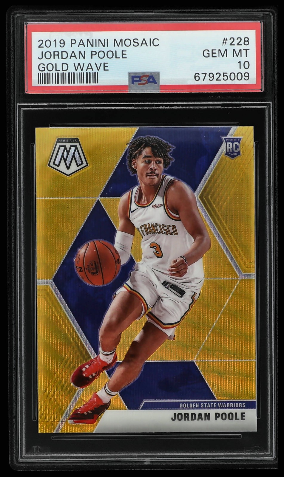 2019 PANINI MOSAIC GOLD WAVE #228 JORDAN POOLE PSA 10