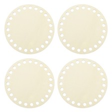 4Pcs Wooden Basket Bottom, 3.94" Round Blank Natural Wood Base Crochet Basket