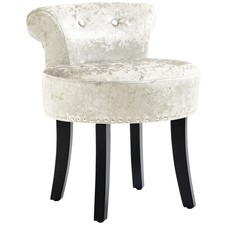 Image of HOMCOM Dressing Table Stool Vanity Seat w/ Rubber Wood Legs Bedroom - Beige