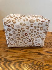 Sonia Kashuk Loaf Makeup Rose Gold Leopard Print Cosmetic Bag Womens New