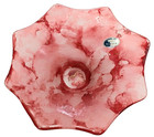 2 Vintage Lavorazione Arte Murano Octagonal Glass Bowls Red Marbled Sticker on 1 — photo 3
