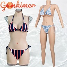 Silicone C/G Cup Bodysuit Breast Forms Fake Vagina Hip Shaping Female Body Suit