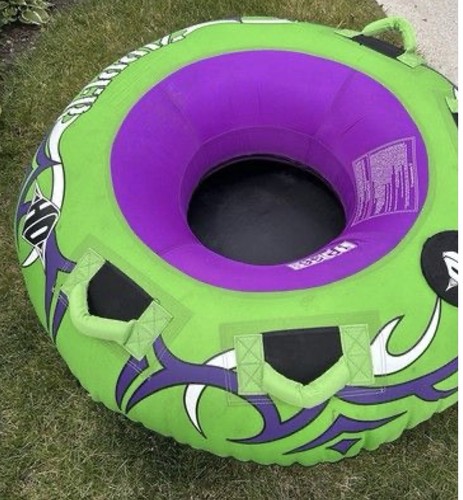 Boat Towable Tube Zipper Tubing  1 Passenger Rider Inflatable Towable for Boat
