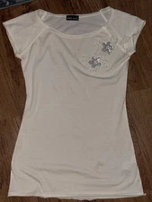 Y2K wet seal Butterfly Top Embroidery