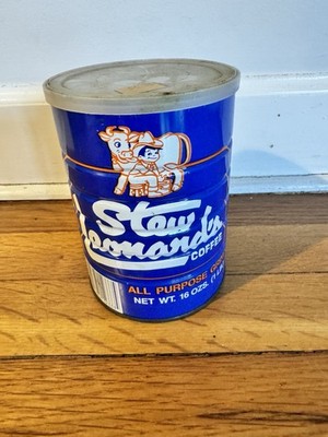 Vintage Stew Leonard s Coffee Empty Metal Can Grocery Store CT Prop Collector s