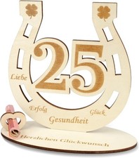 Geldgeschenk 25 Geburtstag & Silberhochzeit – Hufeisen Deko als Glücksbringer