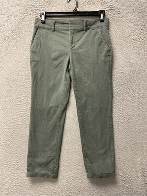 LOFT Monroe Slim Pants 6P 30x27 FADED GREEN Stretch Chino Petite Ankle /0576