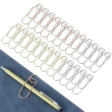 24 Pcs Metal Pen Holder Clips Multifunction Heart Paperclip Pens Holders for