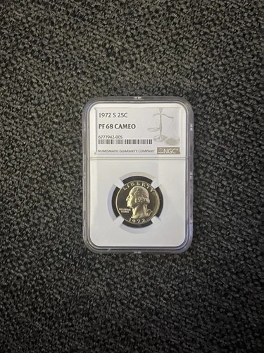 1972 S Washington Quarter Proof NGC PF 68 CAMEO PR68CAM Frosty Coin 25C