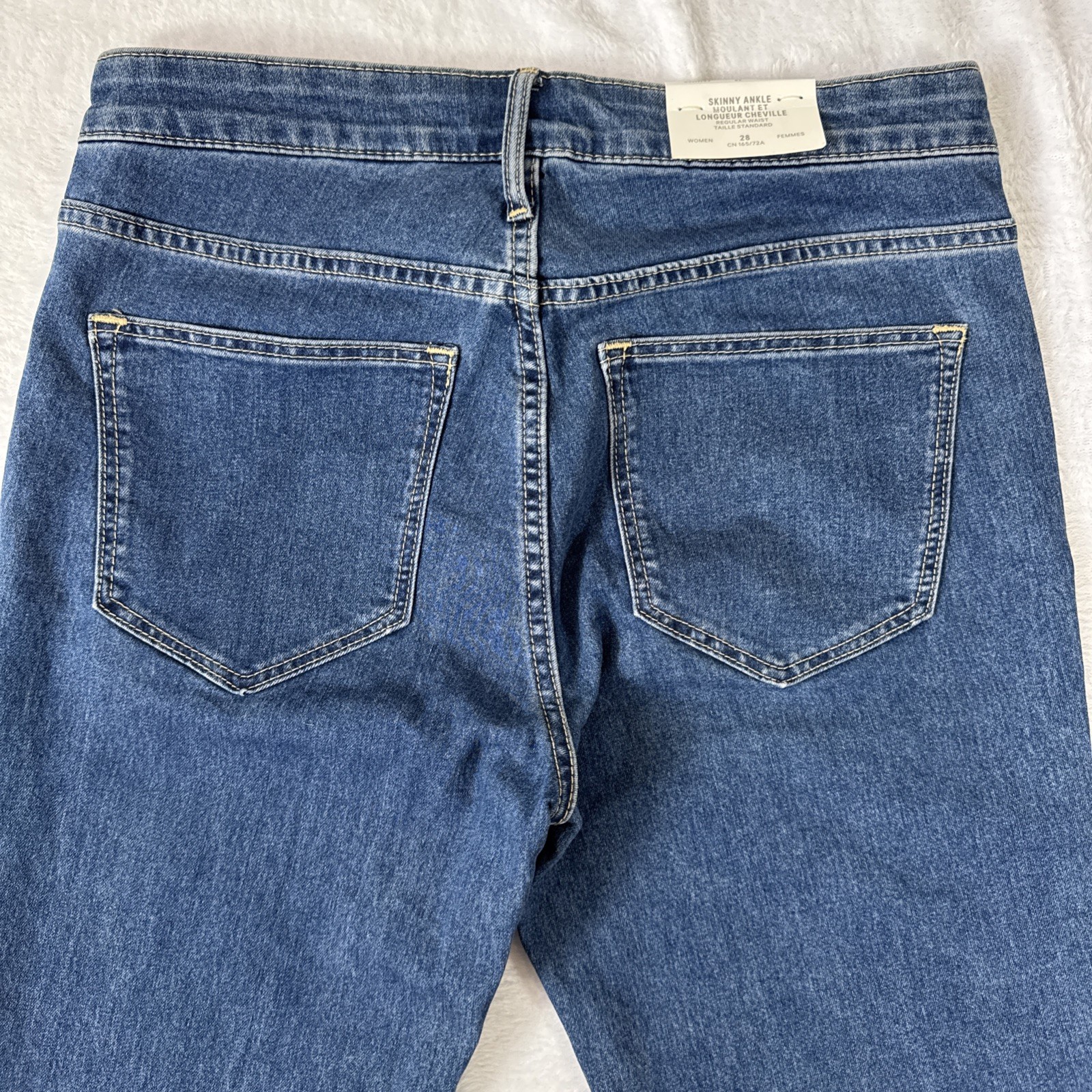 H&M Womens Jean Skinny Ankle Regular Waist Denim Medium Wash Stretch Size 28 NEW thumbnail 13