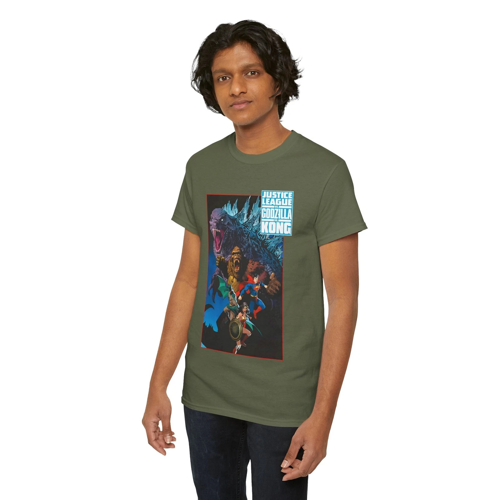 Justice League Vs god zilla Vs Kong T-Shirt - Dan Mora Art - Superman - DC Comics