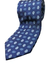 KILBURNE & FINCH Handmade Tie Men's Blue White Paisley Necktie NEW