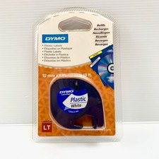 Dymo LetraTag Plastic Labels Tape White 12 mm...