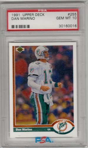 1991 Upper Deck DAN MARINO # 255 (PSA 10 GEM MT) NFL Hall of Fame (016