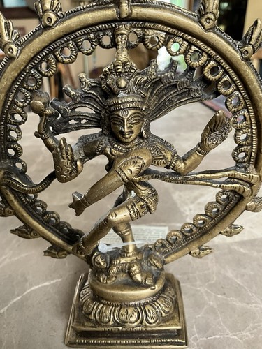 Vintage Shiva Natraj Sculpture Brass 6.5” Tall - Picture 5 of 6