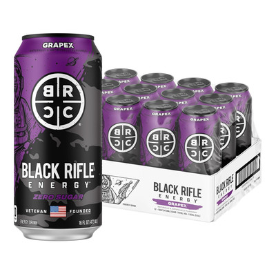 Grapex Zero Sugar Energy Drink, 200Mg Caffeine, 16 Fl Oz Can (Pack of 12)