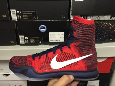 Nike Kobe 10 X Elite High American USA Red Blue Sneakers 718763-614 Mens Size 10 Nike Kobe X 10 Elite High American Olympic USA Basketball  main image 4