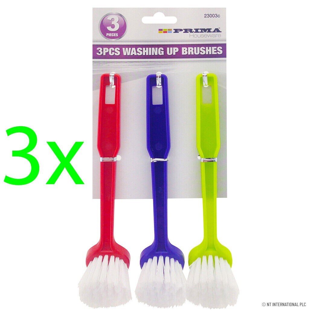 NEW SET OF 9 WASHING UP BRUSHES DISHES SCRUBBER KITCHEN TOOL BRISTLES