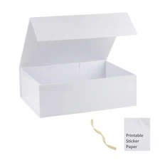 White Gift Box13x11x5.3 Large Gift Boxes With Lids For Presents Includes Rib