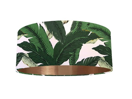 Banana Leaf Fabric Lampshade Palm Tropical Botanical *6 Brushed Linings* Bronze - Picture 2 of 25