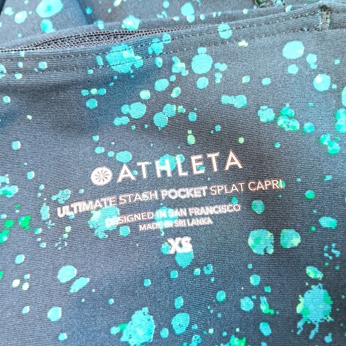 NWT Athleta Ultimate Stash Pocket Splat Capri XS , Ocean, Green, Teal - Picture 6 of 6