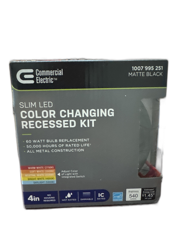 Commercial Electric Ultra Slim Integrated LED 4 in Round Adj Color, Matte Black - Picture 13 of 13