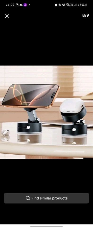 Cute Strong Vacuum Magnetic Phone Holder Foldable Car Mount Suction - Image 3 of 4