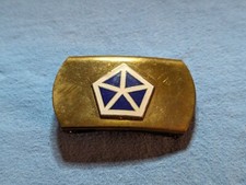 VINTAGE WW2 ERA US MILITARY BRASS WEB BELT BUCKLE